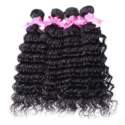 lumiere Hair Peruvian Deep Wave 4 Bundles Virgin Human Hair Extensions 8-40 inches - Lumiere hair