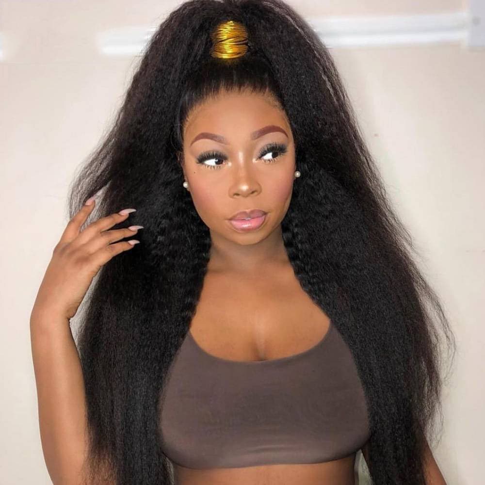 Lumiere Kinky Straight Lace Frontal Human Hair Wigs Pre-Plucked 150% Density - Lumiere hair