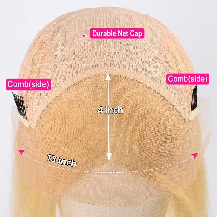 613 Blonde Color Body Wave 13x4 Lace Front Wig Pre-Plucked With Baby Hair Human Hair Wigs