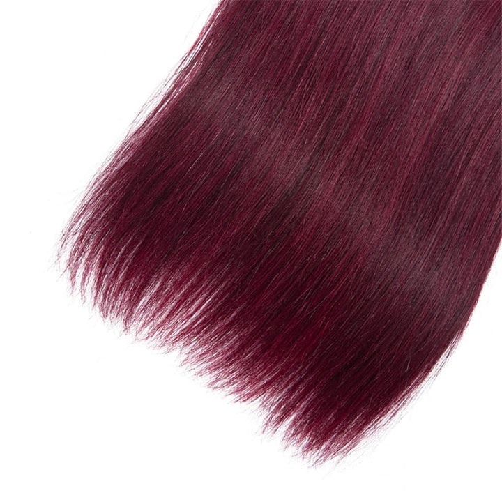lumiere color 99j cheveux raides 4 faisceaux avec fermeture à lacet 4x4 cheveux humains pré colorés 
