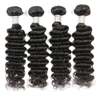 lumiere Hair Brazilian Deep Wave 4 Bundles Virgin Human Hair Extensions 8-40 inches - Lumiere hair