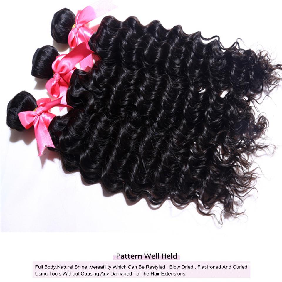 lumiere Hair Peruvian Deep Wave 4 Bundles Virgin Human Hair Extension - lumiere Hair