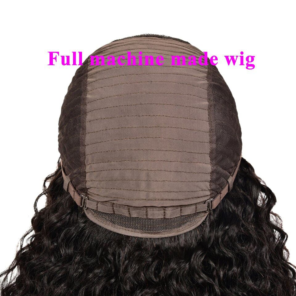 Loose Deep Wave Wig Human Hair Wigs For Black Women Full Machine None Lace Wig With Bang