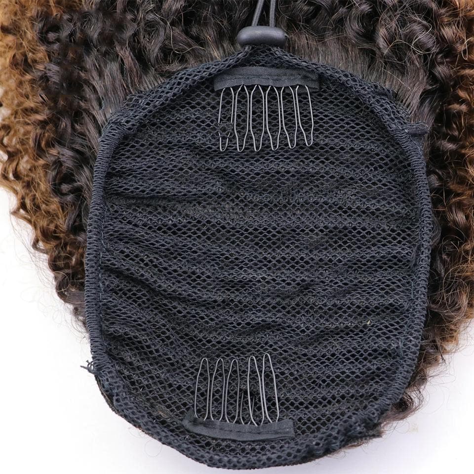 1b/4/27 Extension de cheveux afro-américains en queue de cheval avec cordon de serrage afro 