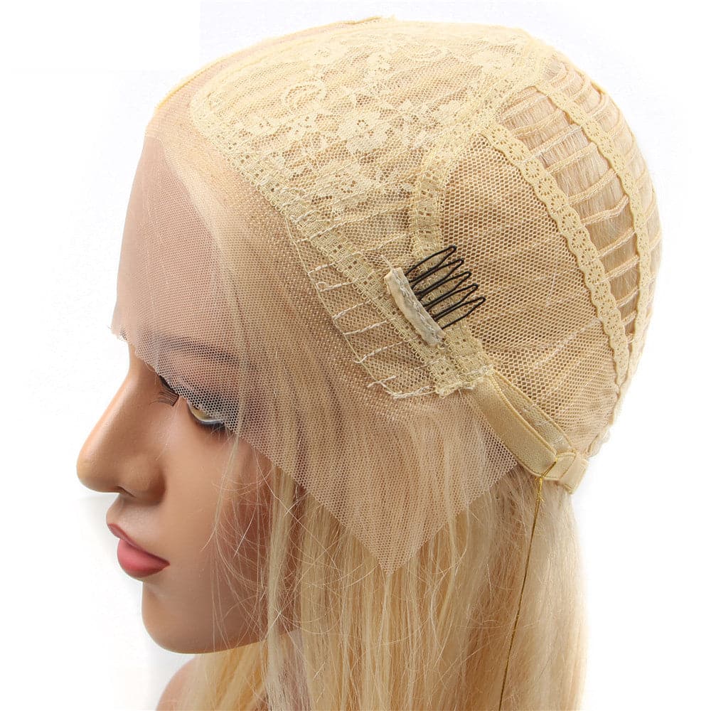 Glueless 613 Blonde Straight T Part Lace Wigs Pre Plucked With Baby Hair