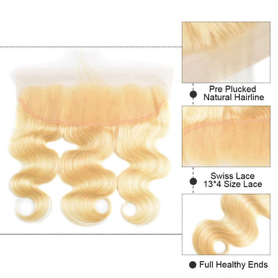 lumiere 613 Blonde Body Wave 3 Bundles with 13*4 Frontal Human Virgin Hair