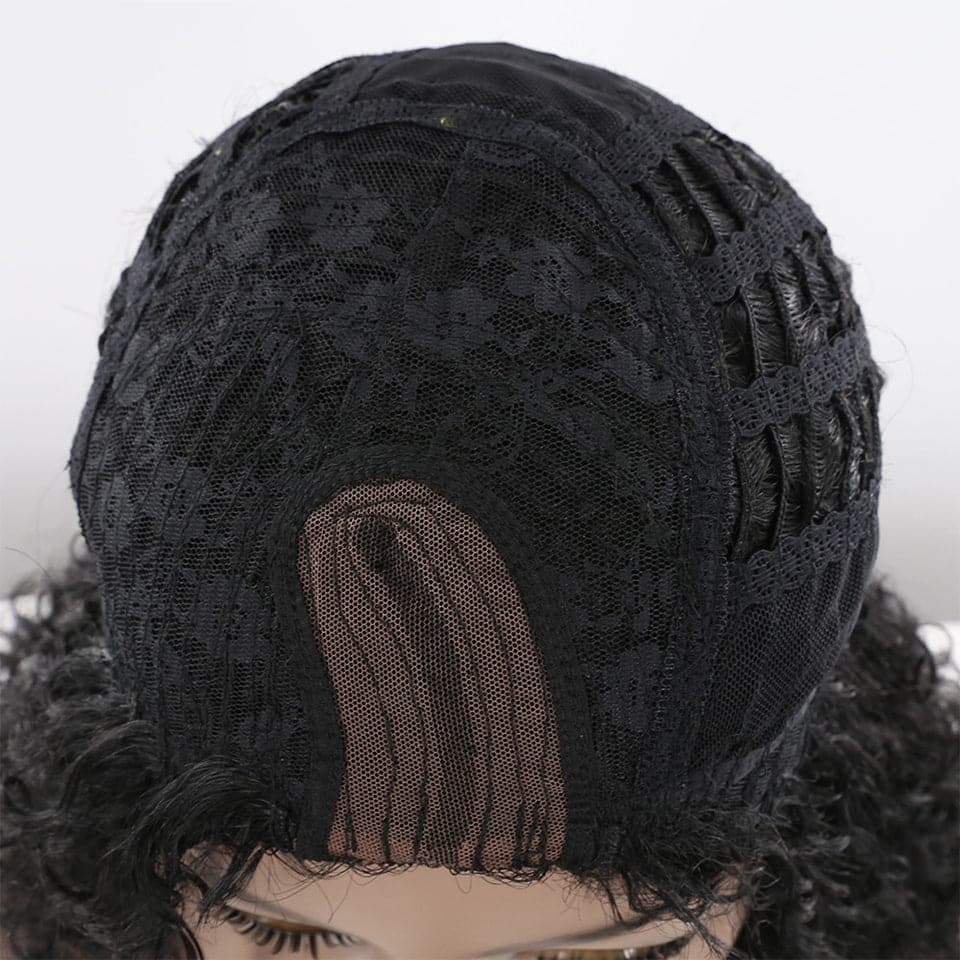 Afro Kinky Curly OP#27 Long Human Hair Wigs For Black Women None Lace