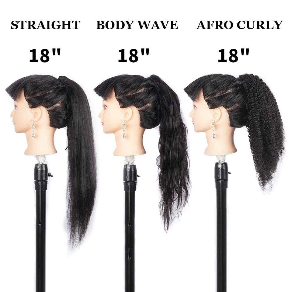1b/4/27 Extension de cheveux afro-américains en queue de cheval avec cordon de serrage 