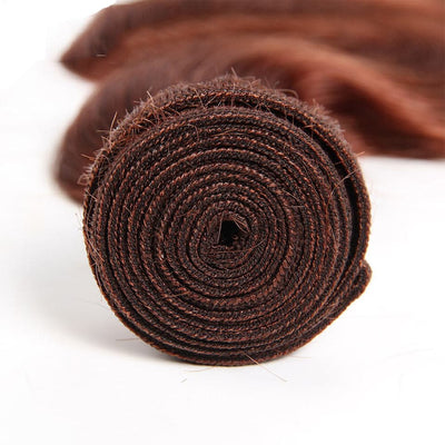 color #33 body wave 3 Bundles With Closure 4x4 pre Colored 100% virgin human hair