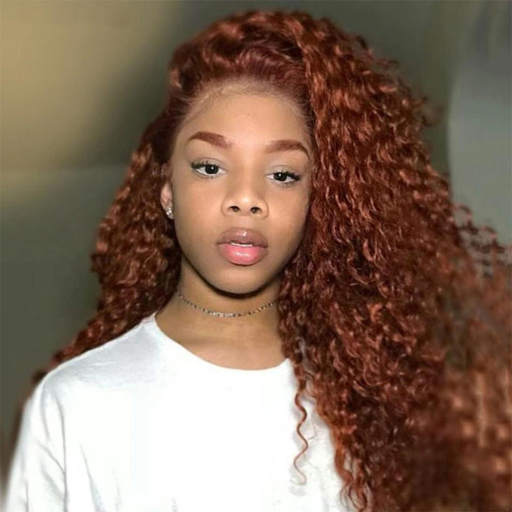 #33 Kinky Curly 4x4/5x5/13x4 Lace Closure/Frontal 150%/180% Density Wigs For Women