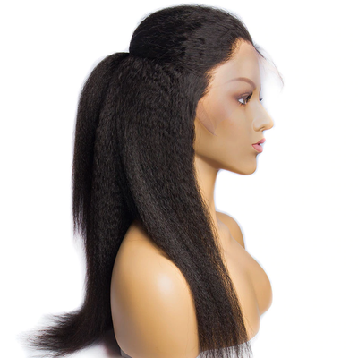 360 Lace Frontal Wig Kinky Straight Lace Frontal Wig Human Hair Brazilian Remy Hair Prepluckedand Bleached knots Lace Wig - Lumiere hair