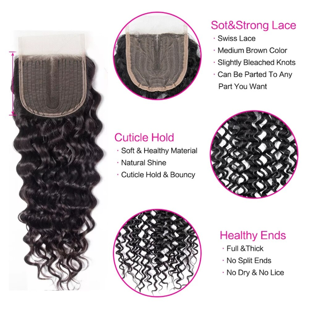 lumiere One Piece Water Wave Virign Human Hair 5X5/6X6/4x4x1 T part/ Lace Closure
