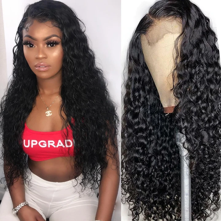Lumiere Water Wave Lace Closure / Frontal Virgin Human Hair wigs With Baby Hair 150% Density - Lumiere hair