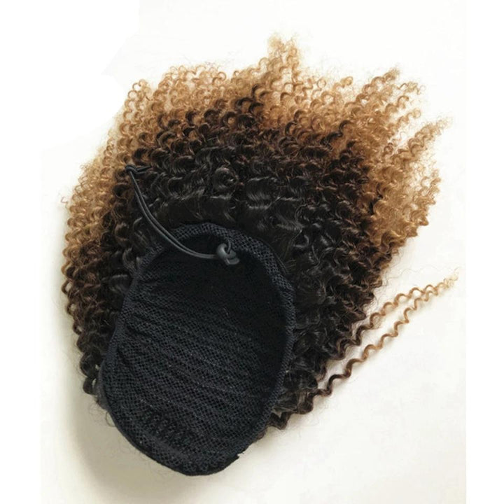 1b/4/27 Afro Curly Drawstring Ponytail African American Hair Extension