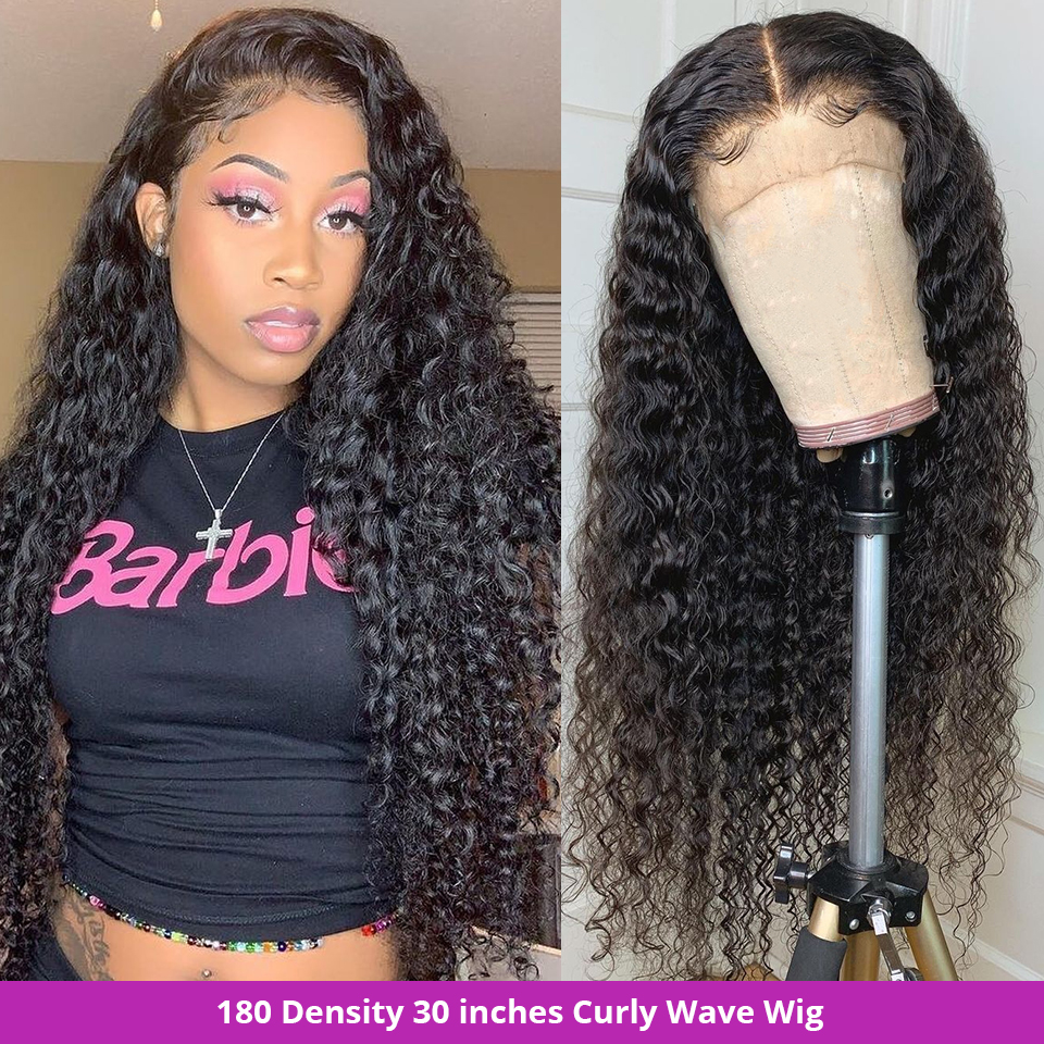 150% Density Kinky Curly Lace Frontal / Closure Virgin Human Hair Wigs With Baby Hair - Lumiere hair