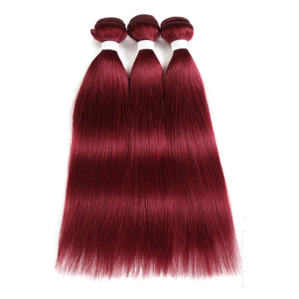 lumiere Burg Straight Hair Weave 3 Bundles 100% Virgin Human Hair Extension