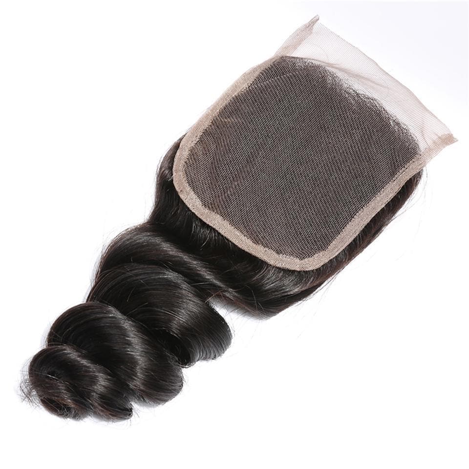 lumiere Hair Malaysian Loose Wave Virgin Hair 3 Bundles with 4X4 Lace Closure Human Hair Free Shipping - lumiere Hair