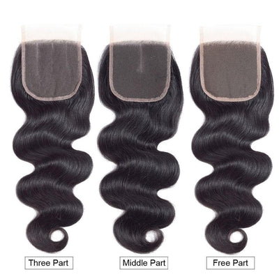 lumiere Brazilian Body Wave Virgin Hair 3 Bundles with 4X4 Lace Closure - Lumiere hair