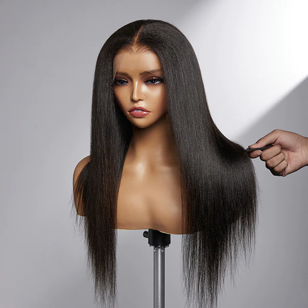 Lumiere Hair Pre-cut Kinky Straight Glueless HD 4X6/4x4  Lace Closure 100% Human Hair Wig