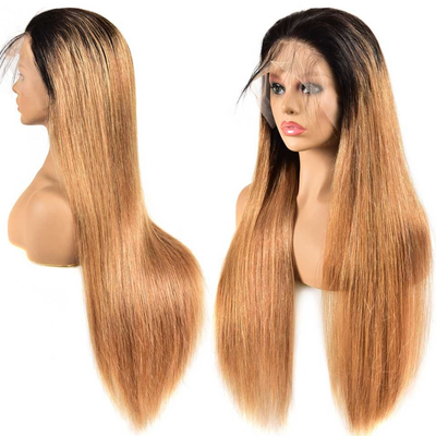 Lumiere 1B/27 Ombre Straight Lace Frontal/Closure wigs virgin human hair with baby hair - Lumiere hair