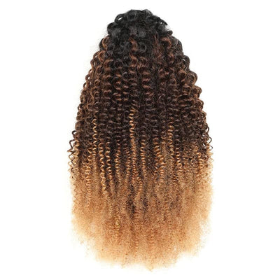 Ombre 1B/4/27 Afro Curly Claw Ponytail Human Hair For Women