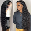 Lumiere Kinky Curly Lace Frontal / Closure Wigs Virgin Human Hair With Baby Hair