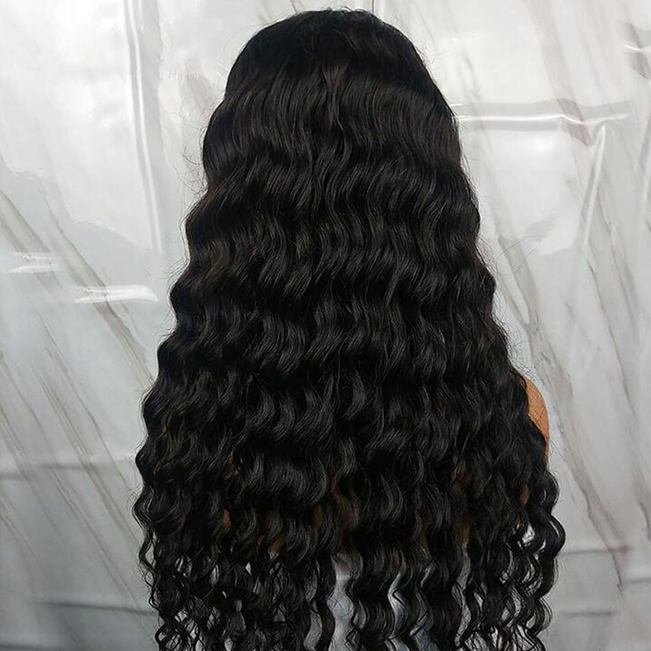 Nouveau V Part Loose Deep Upgrade No Leave Out Brésilien Remy Glueless Perruques de cheveux humains pour les femmes 