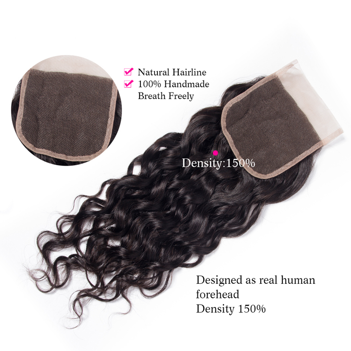 lumiere One Piece Water Wave Virign Human Hair 5X5/6X6/4x4x1 T part/ Lace Closure