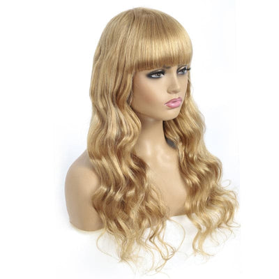 #27 Body Wave Full Machine Made None Lace Virgin Human Hair Wigs Pure Color