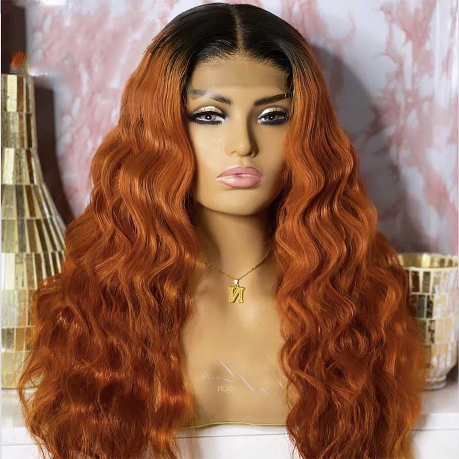 Lumiere 1B/350 Ombre Body Wave 4x4/5x5/13x4 Lace Closure/Frontal 150%/180% Density Wigs For Women Pre Plucked