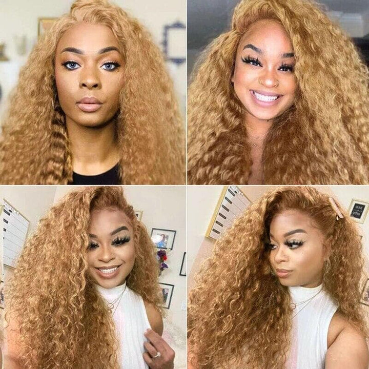 #27 Deep Wave 4x4/5x5/13x4 Lace Closure/Frontal 150%/180% Density Wigs For Women