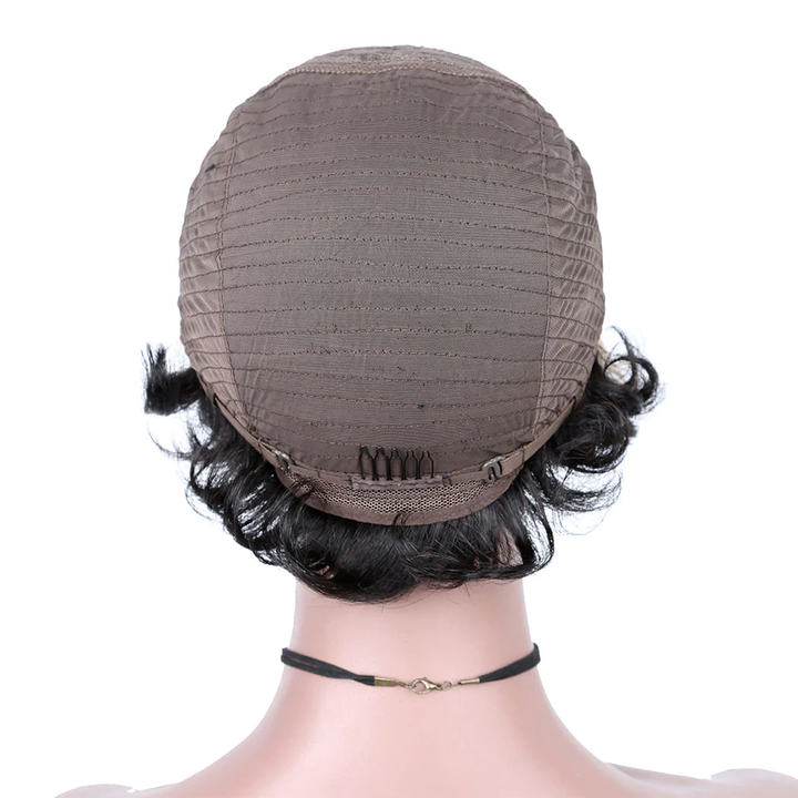 Pixie Cut Short Bob Water Curly 13X1 HD Transparent Lace Frontal Perruque de cheveux humains pour les femmes 