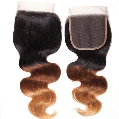 lumiere Hair Indian Ombre Body Wave 3 Bundles with 4X4 Closure Human Hair Free Shipping