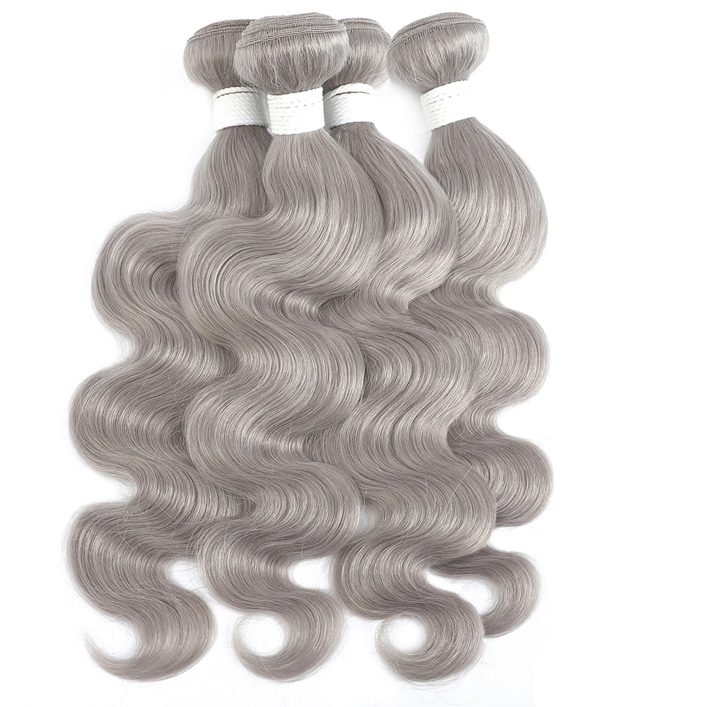 Silver Grey Body Wave 3 Bundles Extension de cheveux 100% humains 