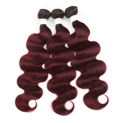 Ombre 1B/99J Body Wave 3 Bundles With Closure 4x4 pre Colored 100% virgin human hair - Lumiere hair