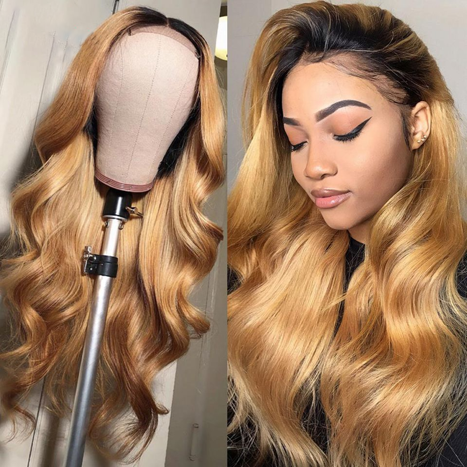 Lumiere 1B/27 Ombre Body Wave 4x4/5x5/13x4 Lace Closure/Frontal 150%/180% Density Wigs For Women Pre Plucked