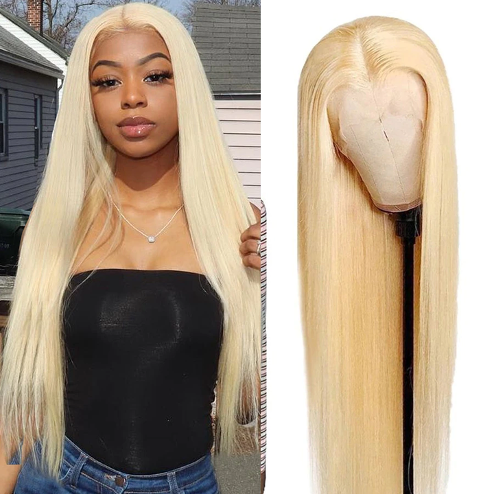 Lumiere Hair 613 Blonde Straight T Part Lace Wigs With Baby Hair