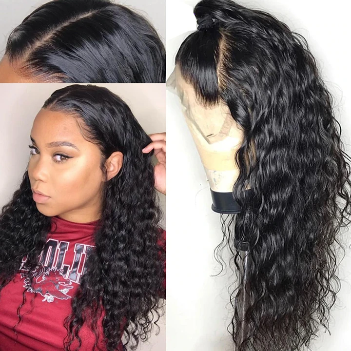 Water Wave 5x5 13x4 Lace Frontal Wig 100% Human Hair pre-plumed HD Lace with baby hair 