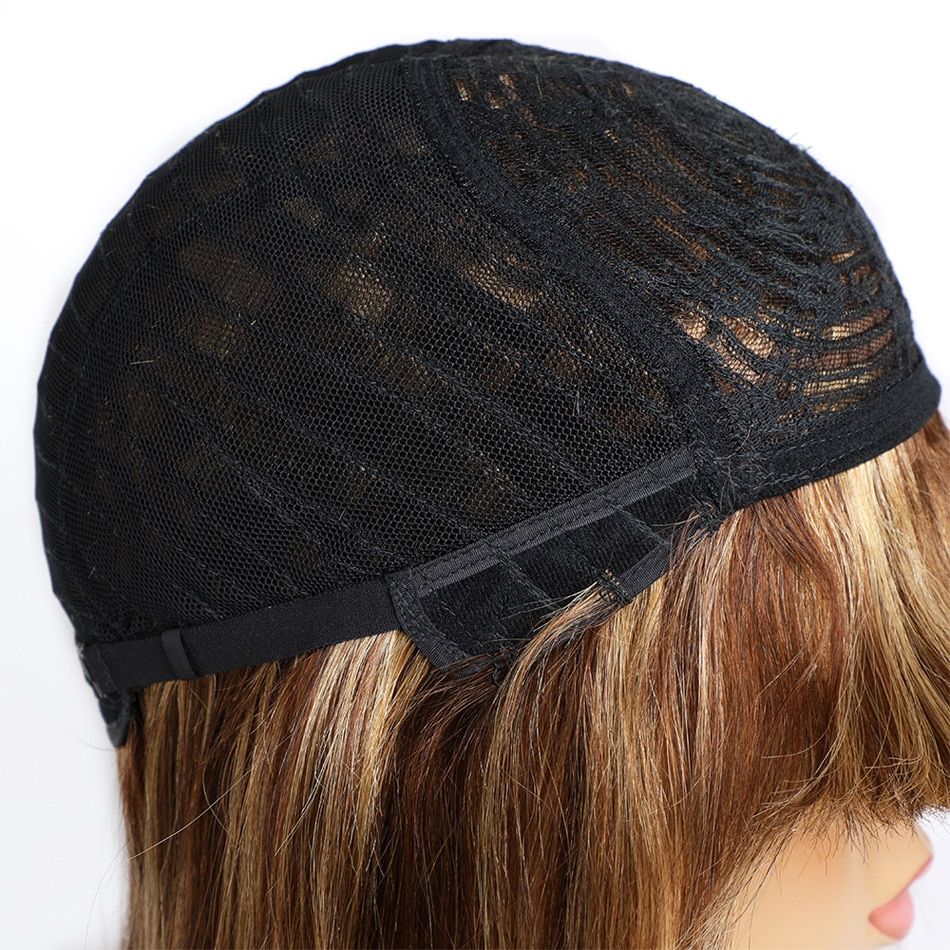P4/27 Highlight Straight Bob Full Machine Made Wigs None Lace For Women