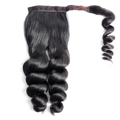 Extensões de rabo de cavalo ondulado solto cabelo humano natural uma peça para mulheres negras 