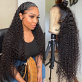 Pretty Kinky Curly 13x4/360 Lace Frontal Wigs virgin Hair Pre-Plucked Hairline 150% 180% Density