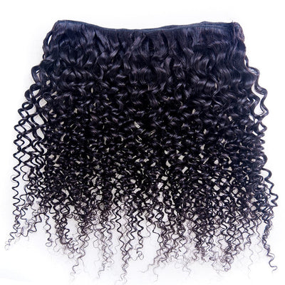 Kinky Curly Hair 3 Bundles With 4*4*1 T part Lace Closure Remy Brazilian 100% Human Hair Weave