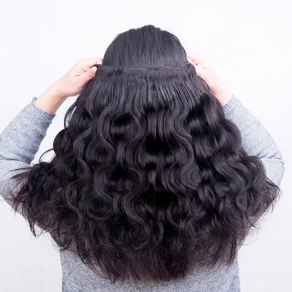 Body Wave 4 Bundles With 4X4 Transparent Lace Closure Brazilian Human Hair