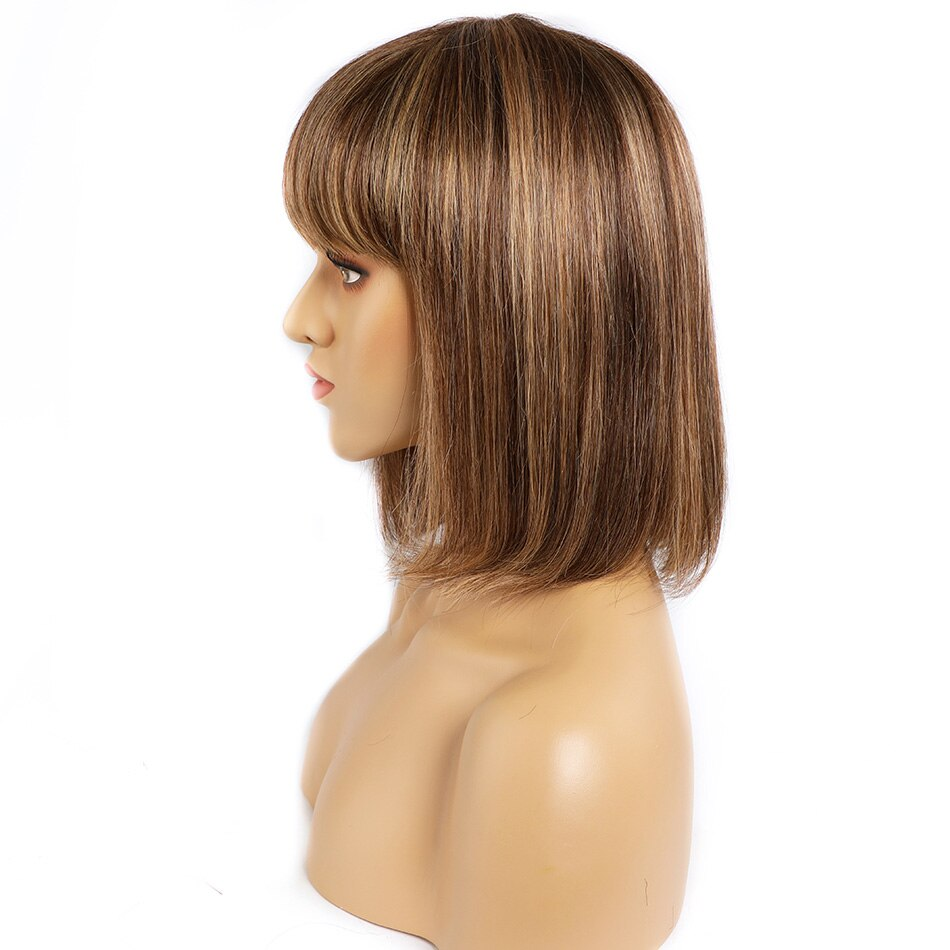 P4/27 Highlight Straight Bob Full Machine Made Wigs None Lace For Women