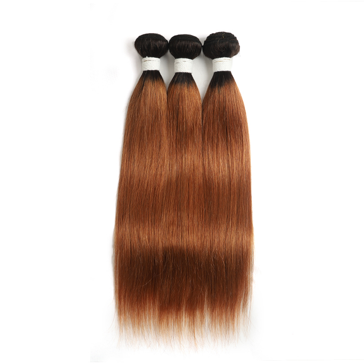 lumiere 1B/30 Ombre Cheveux Raides 3 Faisceaux 100% Vierge Extension de Cheveux Humains 