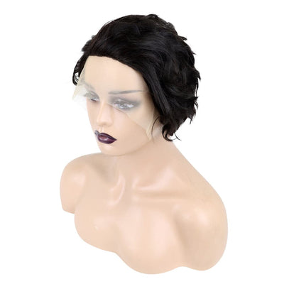 Short Pixie Cut Wig Transparent Lace Human Hair Wigs For Women Lace Frontal Wig Side Part Bob Wig 13x1 Short Lace Part Wig