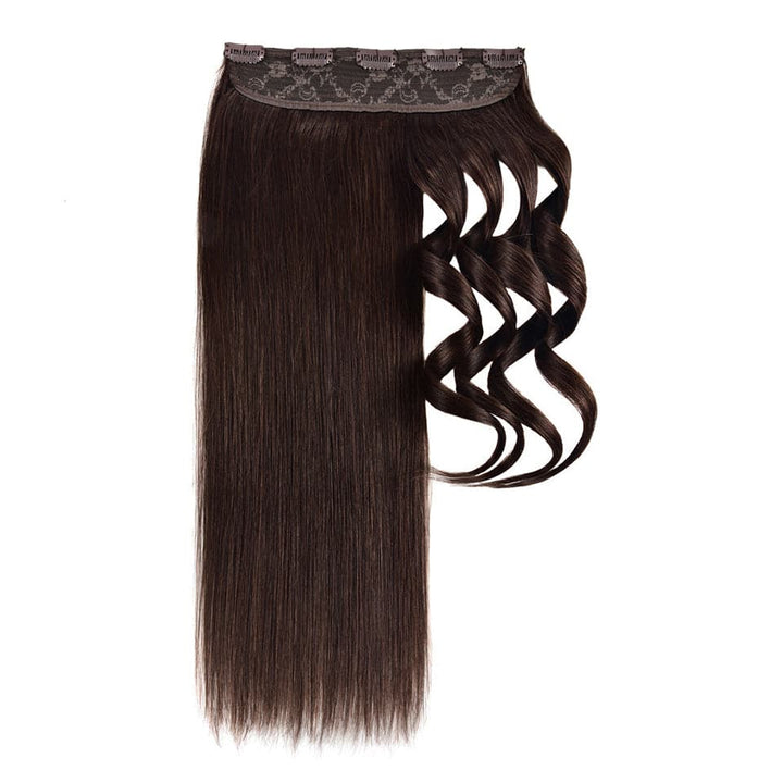 #2 Straight 5 Clips One Piece Extensions de Cheveux Humains Real For Women 