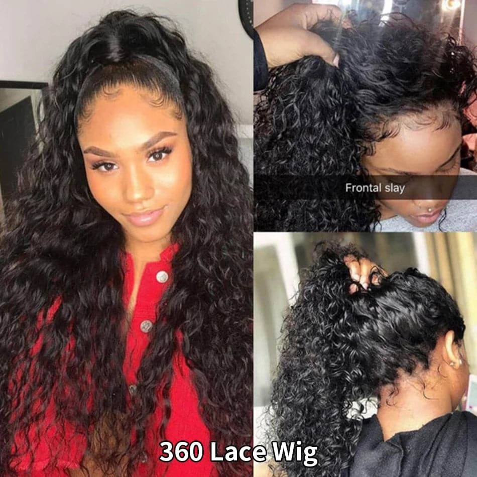 Water Wave 360 ​​Lace Front perruques de cheveux humains pour les femmes noires 