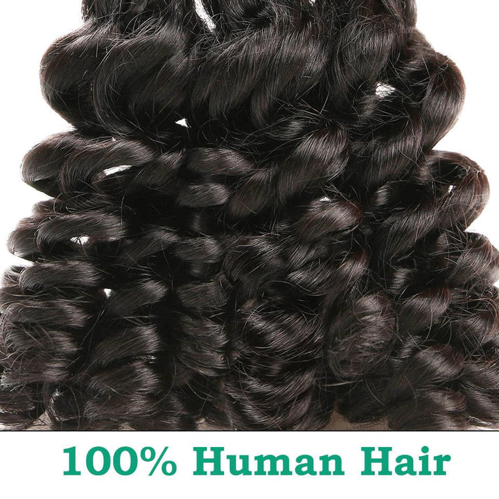 3 pacotes 10A Funmi cabelo ondulado solto feixes de cabelo humano cor natural 