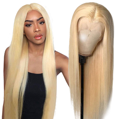 Glueless 613 Blonde Straight T Part Lace Wigs Pre Plucked With Baby Hair